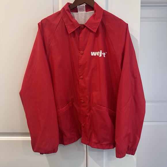 Vintage Cardinal Wej-it Red Nylon Windbreaker Jacket USA Streetwear Y2K Retro - Picture 2 of 11